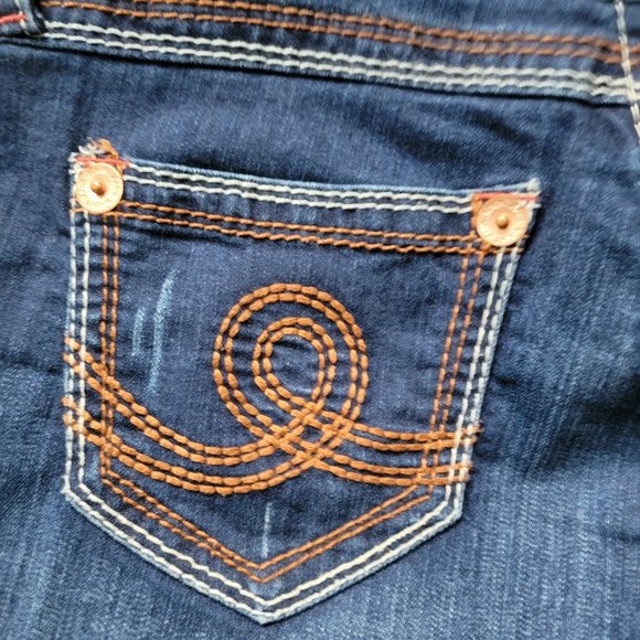 Luxury Women's Denim from Seven7 Copper Studs, Red Stitched Accents - Picture 5 of 16